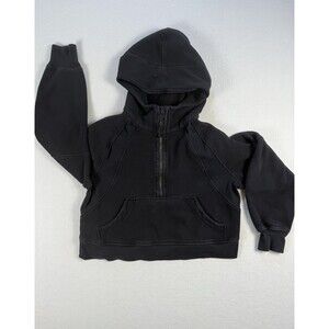 LULULEMON Women’s Hoodie XS/S Black Scuba Oversized Half Zip Pullover Crop